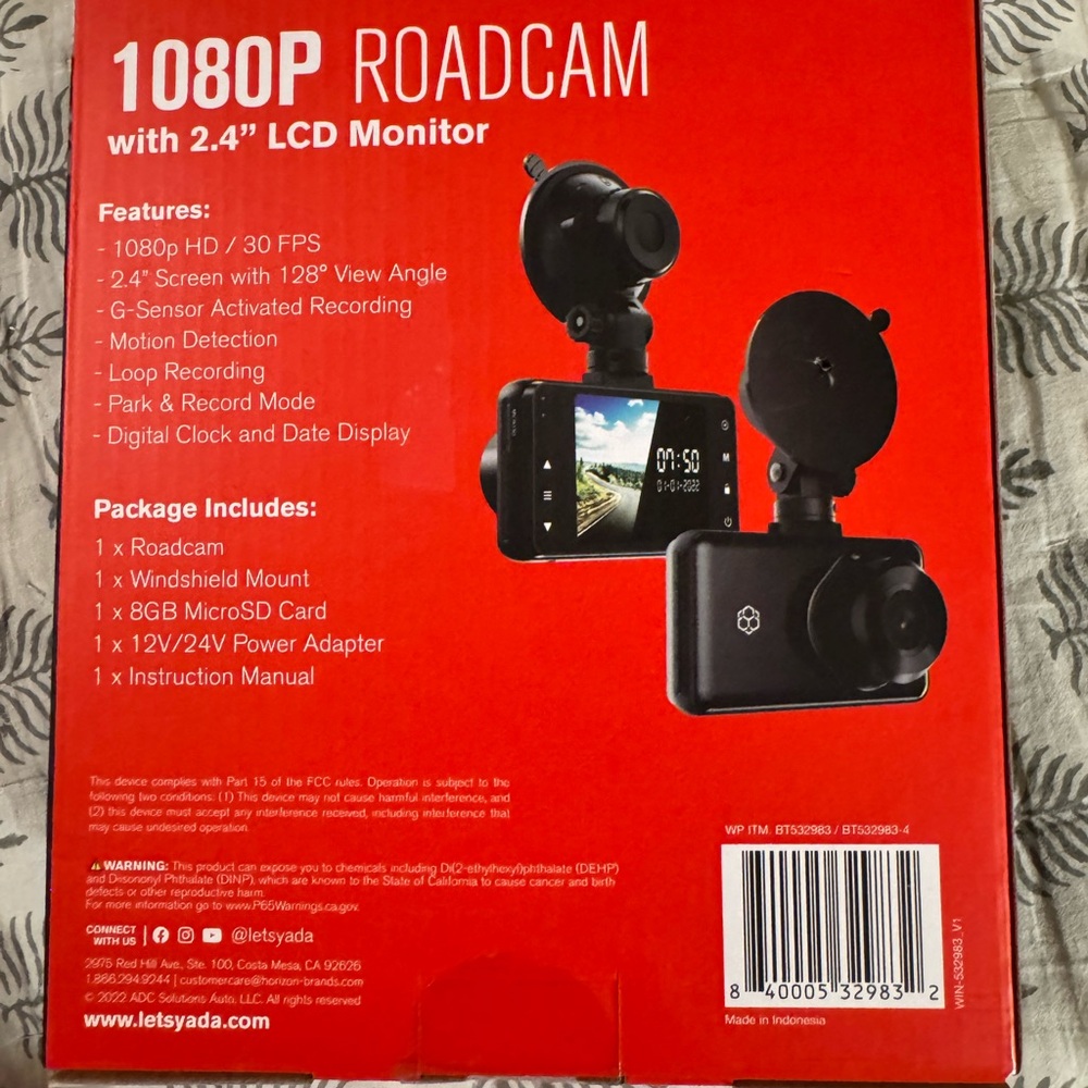 Yada 1080P Roadcam with SanDisk 32GB microSD Card - Picture 2 of 10